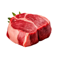 AI generated fresh raw beef steak isolated on a transparent background, PNG