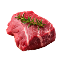 AI generated fresh raw beef steak isolated on a transparent background, PNG