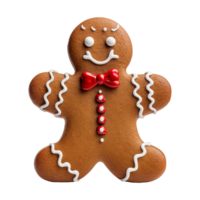 AI generated gingerbread men cookie isolated on transparent background, PNG