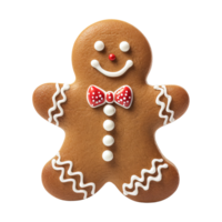 AI generated gingerbread men cookie isolated on transparent background, PNG