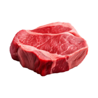 AI generated fresh raw beef steak isolated on a transparent background, PNG