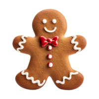 AI generated gingerbread men cookie isolated on transparent background, PNG
