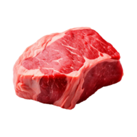 AI generated fresh raw beef steak isolated on a transparent background, PNG