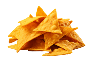 AI generated a pile of nachos isolated on a transparent background, PNG