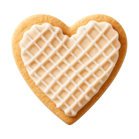 AI generated heart-shaped cookie or biscuit isolated on a transparent background, PNG