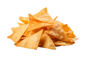 AI generated a pile of nachos isolated on a transparent background, PNG