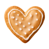ai gegenereerd hartvormig koekje of biscuit geïsoleerd Aan een transparant achtergrond, PNG