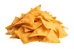 AI generated a pile of nachos isolated on a transparent background, PNG