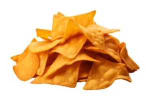 AI generated a pile of nachos isolated on a transparent background, PNG