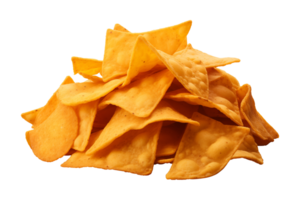 ai generiert ein Stapel von Nachos isoliert auf ein transparent Hintergrund, png