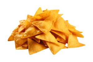 AI generated a pile of nachos isolated on a transparent background, PNG