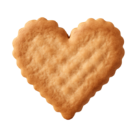 AI generated heart-shaped cookie or biscuit isolated on a transparent background, PNG