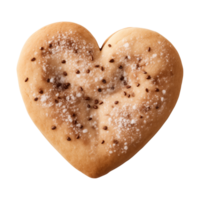 ai généré en forme de coeur biscuit ou biscuit isolé sur une transparent arrière-plan, png