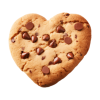 AI generated heart-shaped cookie or biscuit isolated on a transparent background, PNG