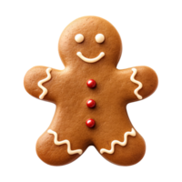 AI generated gingerbread men cookie isolated on transparent background, PNG