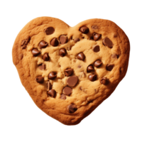 AI generated heart-shaped cookie or biscuit isolated on a transparent background, PNG