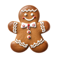 AI generated gingerbread men cookie isolated on transparent background, PNG