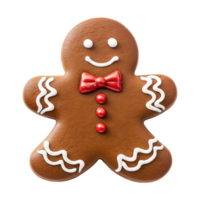 AI generated gingerbread men cookie isolated on transparent background, PNG