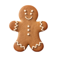 AI generated gingerbread men cookie isolated on transparent background, PNG