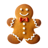 AI generated gingerbread men cookie isolated on transparent background, PNG