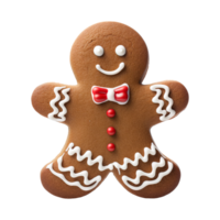 AI generated gingerbread men cookie isolated on transparent background, PNG