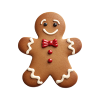 AI generated gingerbread men cookie isolated on transparent background, PNG