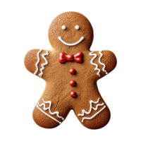 AI generated gingerbread men cookie isolated on transparent background, PNG