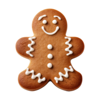 AI generated gingerbread men cookie isolated on transparent background, PNG