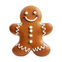 AI generated gingerbread men cookie isolated on transparent background, PNG