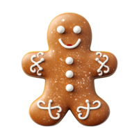 AI generated gingerbread men cookie isolated on transparent background, PNG