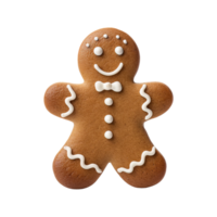 AI generated gingerbread men cookie isolated on transparent background, PNG