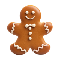 AI generated gingerbread men cookie isolated on transparent background, PNG