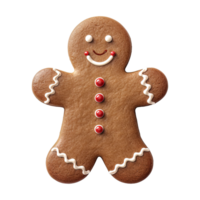 AI generated gingerbread men cookie isolated on transparent background, PNG