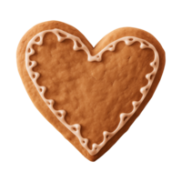 AI generated heart-shaped cookie or biscuit isolated on a transparent background, PNG