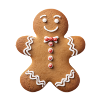 AI generated gingerbread men cookie isolated on transparent background, PNG