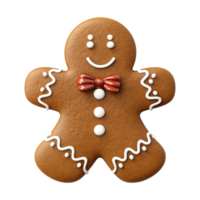 AI generated gingerbread men cookie isolated on transparent background, PNG