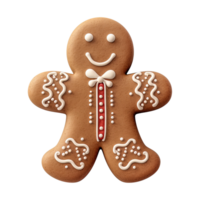 AI generated gingerbread men cookie isolated on transparent background, PNG