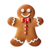 AI generated gingerbread men cookie isolated on transparent background, PNG