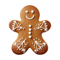 AI generated gingerbread men cookie isolated on transparent background, PNG