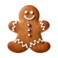 AI generated gingerbread men cookie isolated on transparent background, PNG