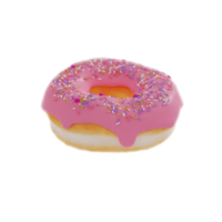 3d illustration of donut with sprinkles isolated on transparent background png