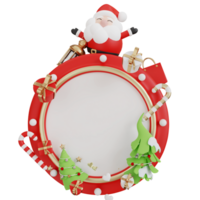 Weihnachten Verkauf Etikette mit Santa Klaus. Preis aus Symbol, Logo oder Etikett. Rabatt, Beförderung Karte Design Elemente mit Weihnachten Bälle. 3d Illustration. png