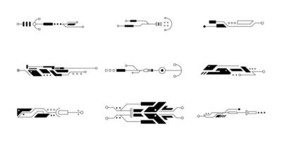 Cyberpunk futuristic element set. Vector illustration