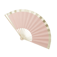 3d illustration of folding fan chinese or japanese traditional on transparent background png