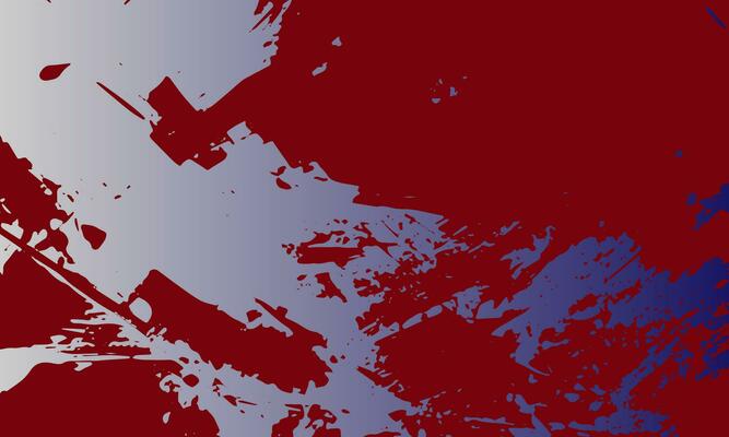 a red and blue abstract background with a white and blue paint splatter