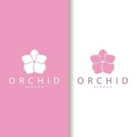 Orchid logo simple luxurious and elegant flower design for salon cosmetics spa beauty vector