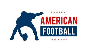 americano fútbol americano jugador silueta logo americano fútbol americano torneo logo vector