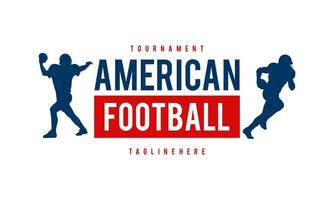 americano fútbol americano jugador silueta logo americano fútbol americano torneo logo vector