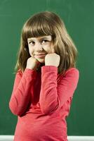 Portrait of little schoolgirl photo