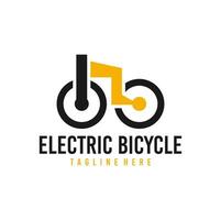 Electric Bicycle logo concept icon vector. Simple design modern electric bike tecnology vector. vector